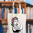 Female Librarian Rosie Riveter Book Guardian Woman Canvas Tote Bag