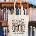 Floral Book There's No Such Thing As Too Many Book Lover Canvas Tote Bag