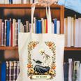 Floral Tarot Card The Reader Skeleton Reading Book Canvas Tote Bag