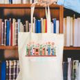 Flourish Dream Thrive Floral Books For Book Lovers Canvas Tote Bag