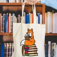 Fox Books Read Reading Librarian America Men Women Kids Canvas Tote Bag