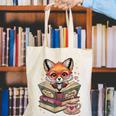 Fox Read Books Be Kind Stay Weird Reader Cute Nerd Bookworm Canvas Tote Bag