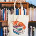 Fox Reading Book Pajama Sleep Canvas Tote Bag Fox Reading Book Pajama Sleep Canvas Tote Bag