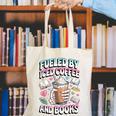 Fueled By Iced Coffee And Books Book Lover Retro Canvas Tote Bag Fueled By Iced Coffee And Books Book Lover Retro Canvas Tote Bag