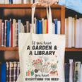 Gardening & Library Lover Books Reading Plants Cute Canvas Tote Bag