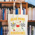 Ghost Reading Books Teacher Student Halloween Read More Book Canvas Tote Bag