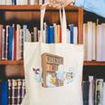 Ghosts Reading Books Teacher Halloween Librarian Book Lover Canvas Tote Bag