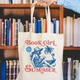 Girl Reading Book Summer Beach Vacation For Book Lover Canvas Tote Bag