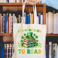 Goods Luck Read Librarian Book Patrick Days Shamrock Clover Canvas Tote Bag