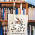 Goose With Books Cute Bookworm Reader Canvas Tote Bag