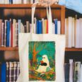 Groovy Ghost Reading Book Cat Halloween Ghost Teacher Canvas Tote Bag Groovy Ghost Reading Book Cat Halloween Ghost Teacher Canvas Tote Bag