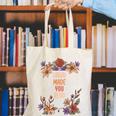 Haha Made You Read Shirt Book Reader Flower Floral Canvas Tote Bag