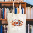 Halloween Book Lover Ghost Witch Books & Pumpkins Canvas Tote Bag