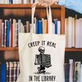 Halloween Skeleton Pun Book Lover Library Joke Canvas Tote Bag