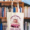 Where Hearts Groovy Meet Stories Coffee Books Valentines Day Canvas Tote Bag Where Hearts Groovy Meet Stories Coffee Books Valentines Day Canvas Tote Bag