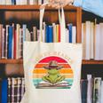 Howdy Reader Frog Reading Book Vintage Canvas Tote Bag