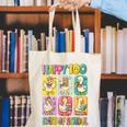 HUGvyn Happy 100 Days Of School Teacher Goose Preppy Books Canvas Tote Bag