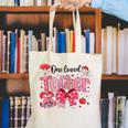 HUGvyn One Loved Teacher Valentine Book Heart Reading Bow Canvas Tote Bag