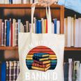 I'm With The Banned Stack Of Books Vintage Sunset Retro Canvas Tote Bag