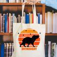 Introvert Retro Sunset Capybara Tee Canvas Tote Bag Introvert Retro Sunset Capybara Tee Canvas Tote Bag