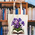 Irises Flowers Book Iris Floral Canvas Tote Bag