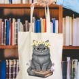 Just A Girl Who Loves Cats & Books Bookish Women Canvas Tote Bag