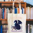 Just a Girl Who Loves Dragons And Books Fantasy Canvas Tote Bag Just a Girl Who Loves Dragons And Books Fantasy Canvas Tote Bag
