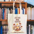 Just One More Chapter Book Lovers Floral Canvas Tote Bag