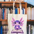 Kawaii Axolotl Cute Axolotls Reading Book Canvas Tote Bag Kawaii Axolotl Cute Axolotls Reading Book Canvas Tote Bag