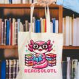 Kawaii Axolotl Readsolotl Book Lover Reading Bookworm Girls Canvas Tote Bag