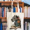 Leopard Book Flower Canvas Tote Bag