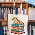 Leopard Gecko Book Lover Reading Canvas Tote Bag