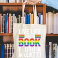 LGBTQ Quote Live Life Like A Banned Rainbow Book Canvas Tote Bag LGBTQ Quote Live Life Like A Banned Rainbow Book Canvas Tote Bag