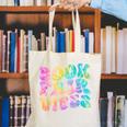 Library Book Fair Vibe Tie Dye School Reading Nostalgic Canvas Tote Bag