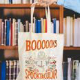 Library Halloween Book Lover Ghost With Books Canvas Tote Bag