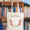 Library Is My Jam Librarian Book Lover Strawberry Canvas Tote Bag