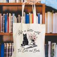 Life Better With 2 Cats Books Kitten Kitty Women Girls Kids Canvas Tote Bag