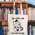 Life Is Better With Books Cats And Coffee Shirt Canvas Tote Bag Life Is Better With Books Cats And Coffee Shirt Canvas Tote Bag