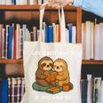 Life Is Better With Sloths And Books Cute Sloth Lover Canvas Tote Bag