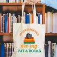 My Life Essentials Are Cat And Books Canvas Tote Bag My Life Essentials Are Cat And Books Canvas Tote Bag
