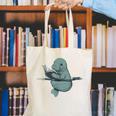 Manatee Reading Book Bookworm Manatees Ocean Animal Lover Canvas Tote Bag