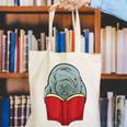 Manatee Reading Books Sea Animal Manatee Canvas Tote Bag