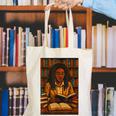 Melanin Girl Locs Book Lover Librarian Teacher Student Canvas Tote Bag