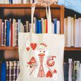 Modern Queen Of Hearts Book Lover Reading Novels Romantasy Canvas Tote Bag