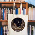 Moon Book Bookshelf Library Coffee Cup Star Stars Pattern Canvas Tote Bag