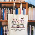 a New Chapter Begins Retired 2025 Floral Book Retirement Canvas Tote Bag a New Chapter Begins Retired 2025 Floral Book Retirement Canvas Tote Bag