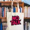 No Small Talk Zone – Introvert Quote Canvas Tote Bag