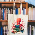 Octopus Reading Books Tea Coffee Canvas Tote Bag Octopus Reading Books Tea Coffee Canvas Tote Bag