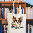 Papillon Books Reading Dog Breed Graphic For Men Women Kids Canvas Tote Bag Papillon Books Reading Dog Breed Graphic For Men Women Kids Canvas Tote Bag