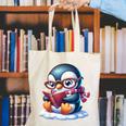 Penguin Reading a Book Animal Canvas Tote Bag Penguin Reading a Book Animal Canvas Tote Bag